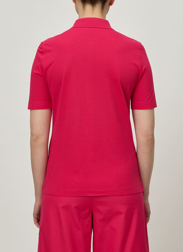 Shirt Polohemd, Knopf 1/2 Arm, Wild Raspberry Rückansicht