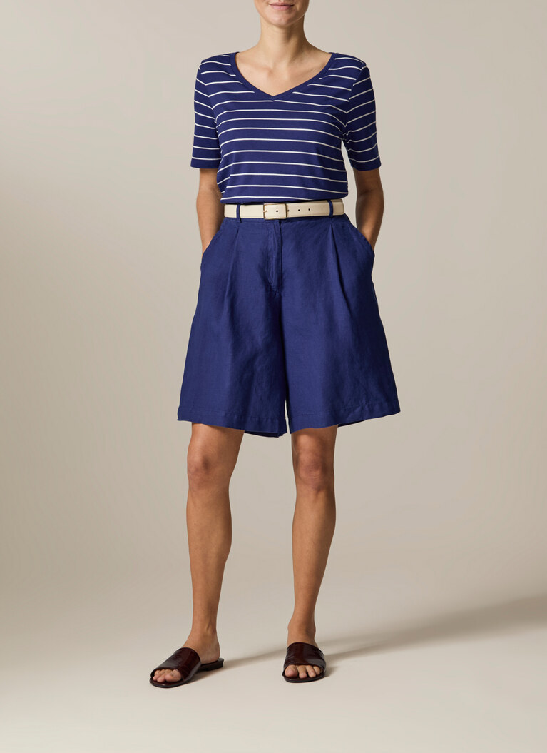 T-Shirt Rundhals, Mystic Blue Detailansicht 2