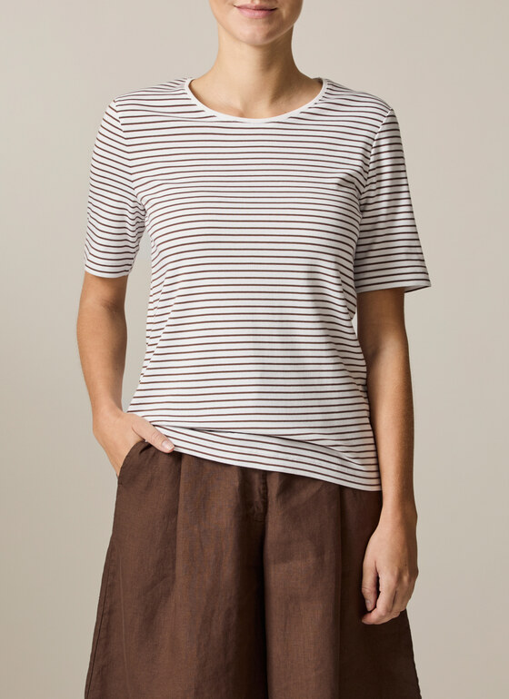T-Shirt Rundhals 1/2 Arm Dark Chocolate Frontansicht