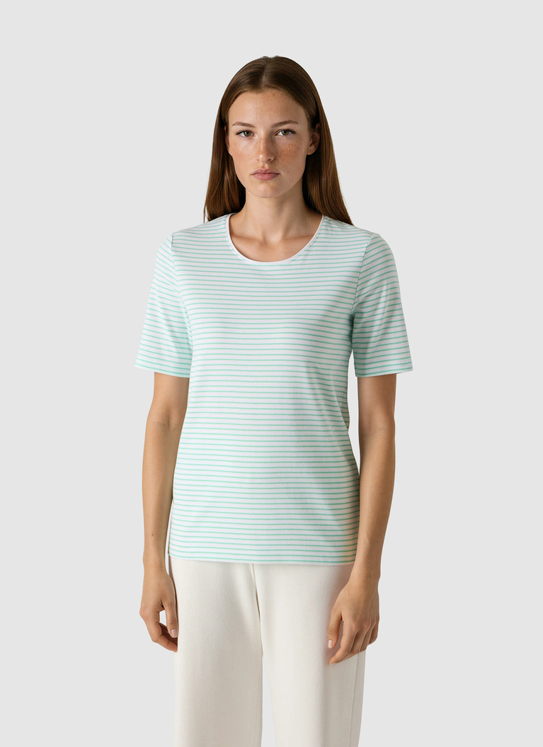 RundhalsshirtNeptune Green Frontansicht