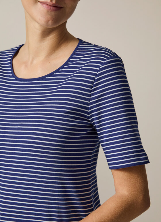 T-Shirt Rundhals 1/2 Arm Mystic Blue Frontansicht