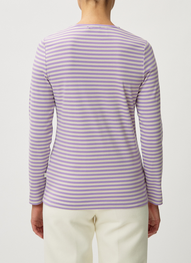 T-Shirt Rundhals, 1/1 Arm, 3/4 Arm, Purple Cream/Beige Rückansicht