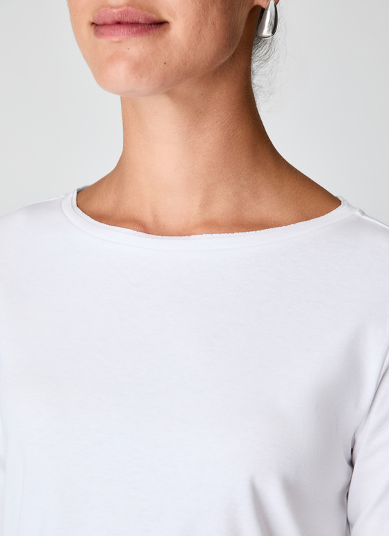 Longsleeve Rundhals 3/4 Arm Pure White Frontansicht