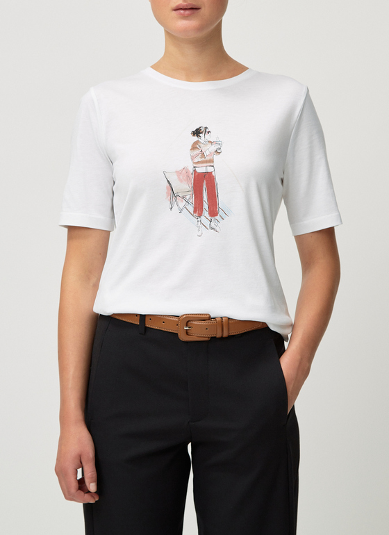 T-Shirt Rundhals 1/2 Arm Carmine Red Frontansicht