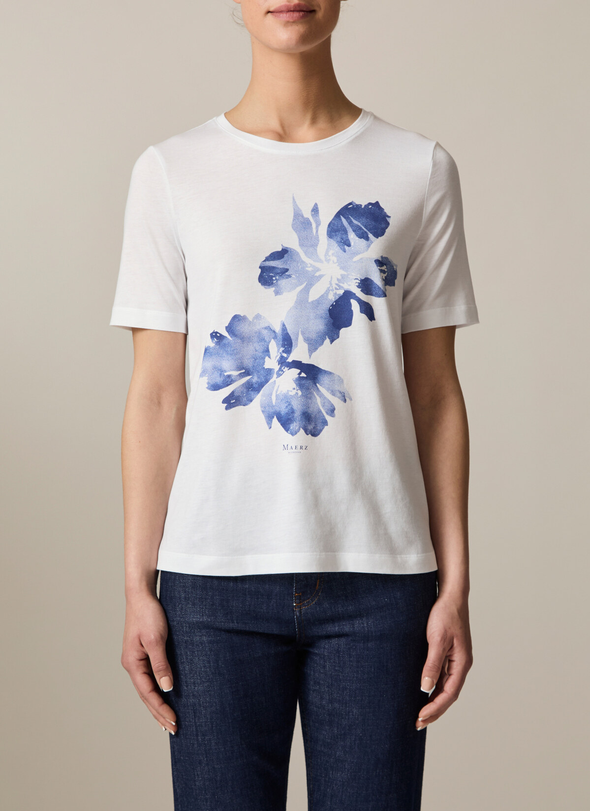 T-Shirt Rundhals 1/2 Arm, Mystic Blue Detailansicht 1
