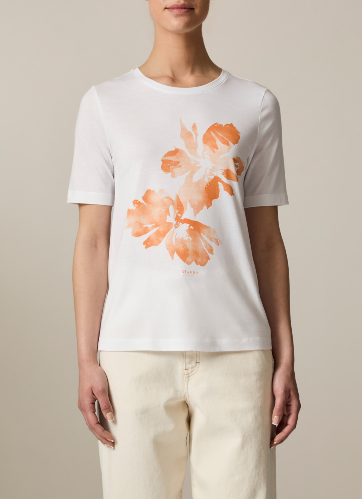T-Shirt Rundhals 1/2 Arm, Mandarin Detailansicht 1