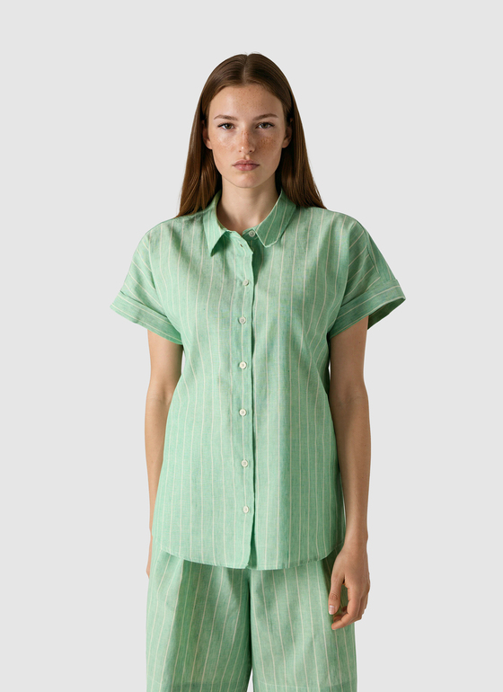 Bluse 1/2 Arm Jade Green Frontansicht