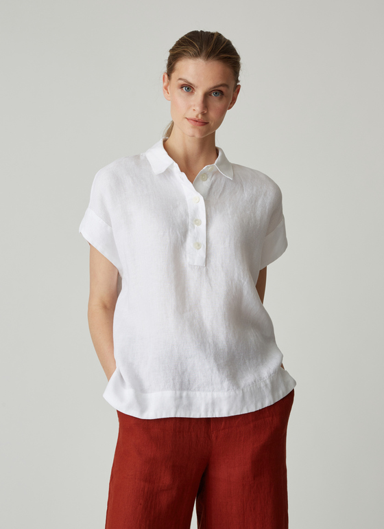 Bluse 1/2 Arm Pure White Frontansicht