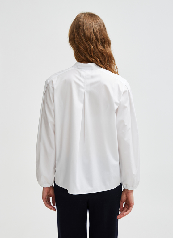 Bluse 1/1 Arm Pure White Frontansicht