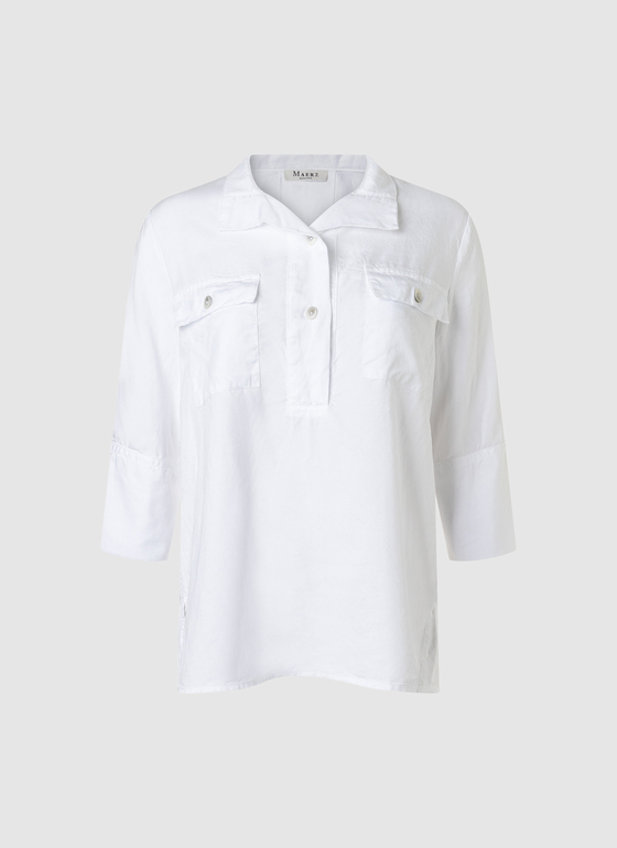 Bluse 3/4 Arm Pure White Frontansicht