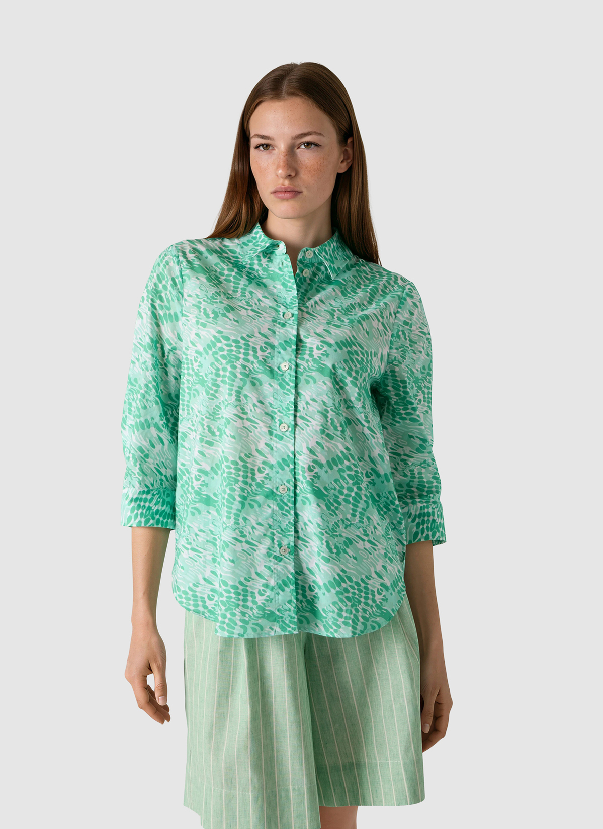 Bluse 3/4 Arm, Jade Green Detailansicht 2