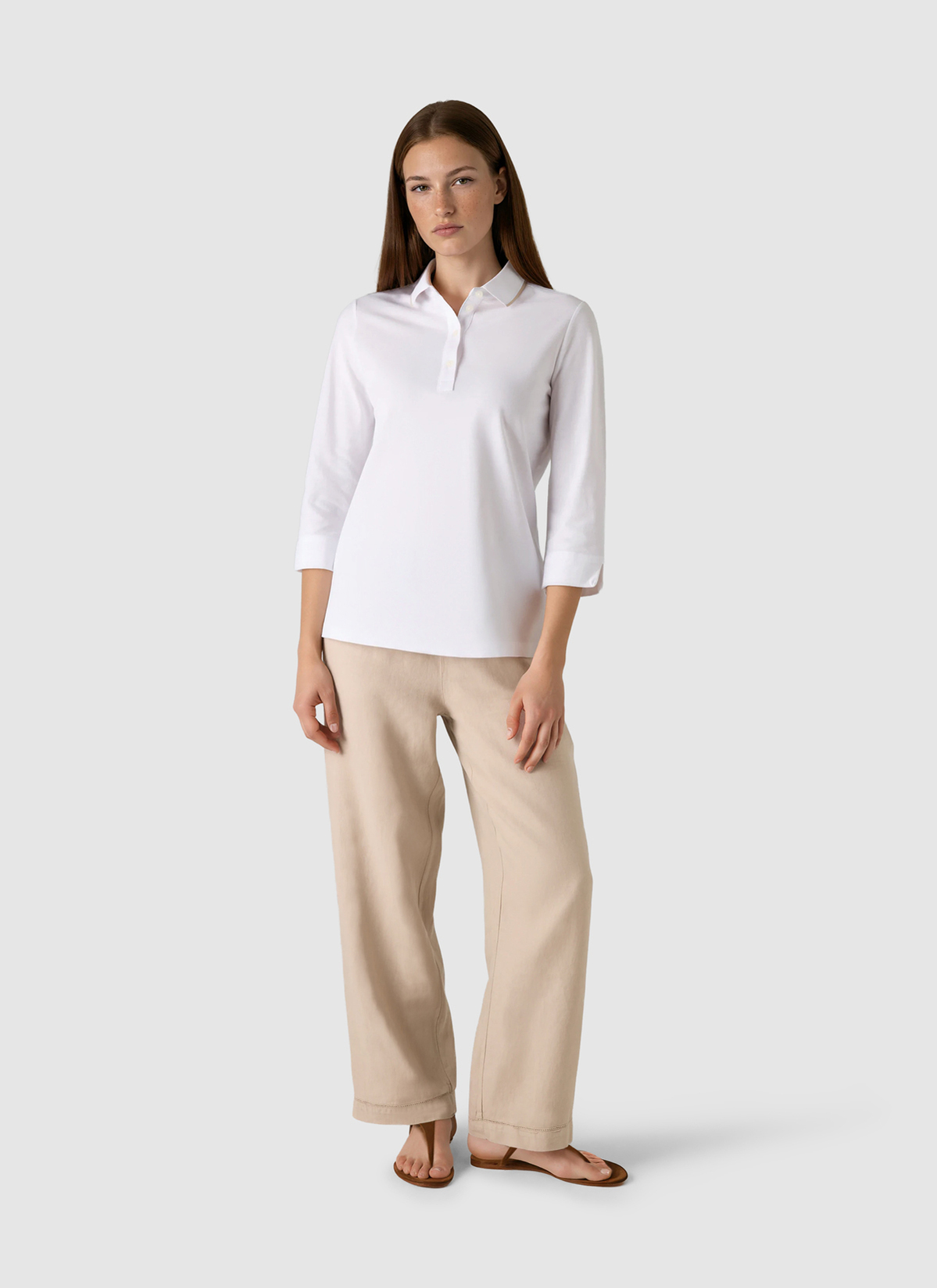 Poloshirt, Pure White Detailansicht 2