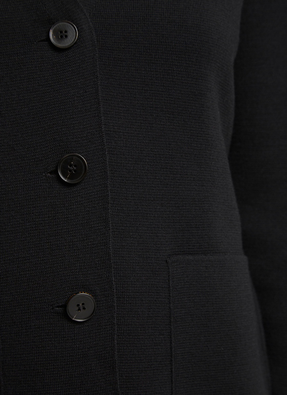 Strick Cardigan 1/1 Arm Black Frontansicht