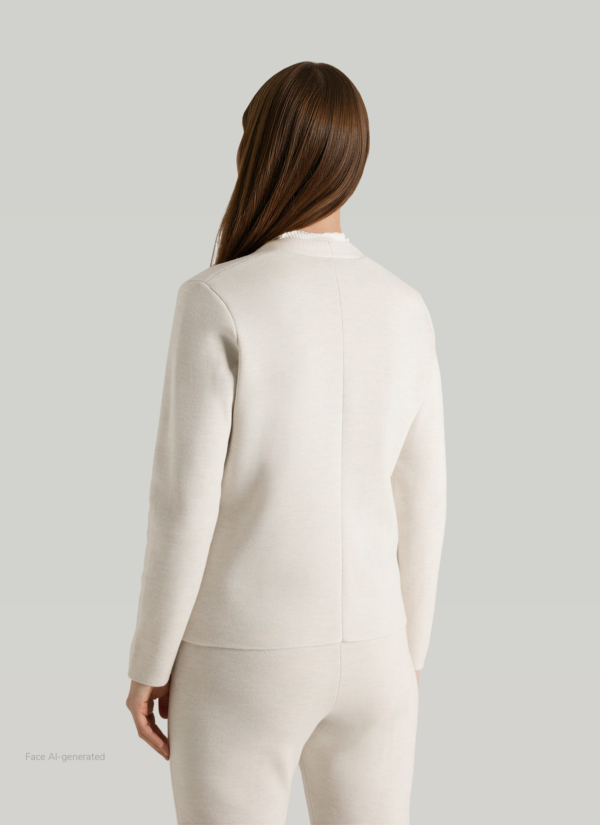 Strick Cardigan 1/1 Arm, Off White Rückansicht