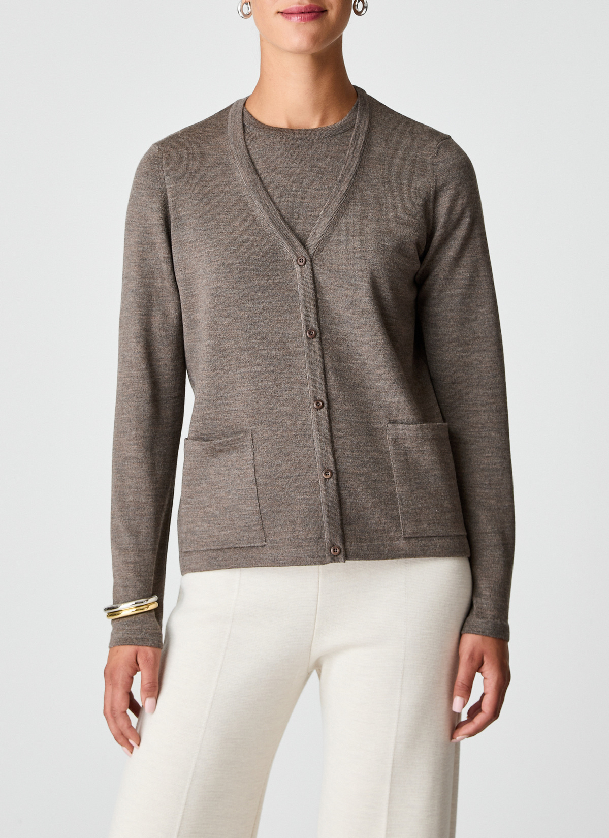Cardigan  1/1 Arm, Hardwood Frontansicht