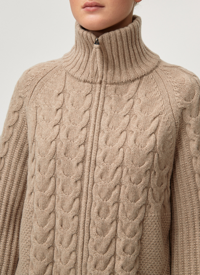 Strickjacke Zip 1/1 Arm, Hazelnut Detailansicht 1