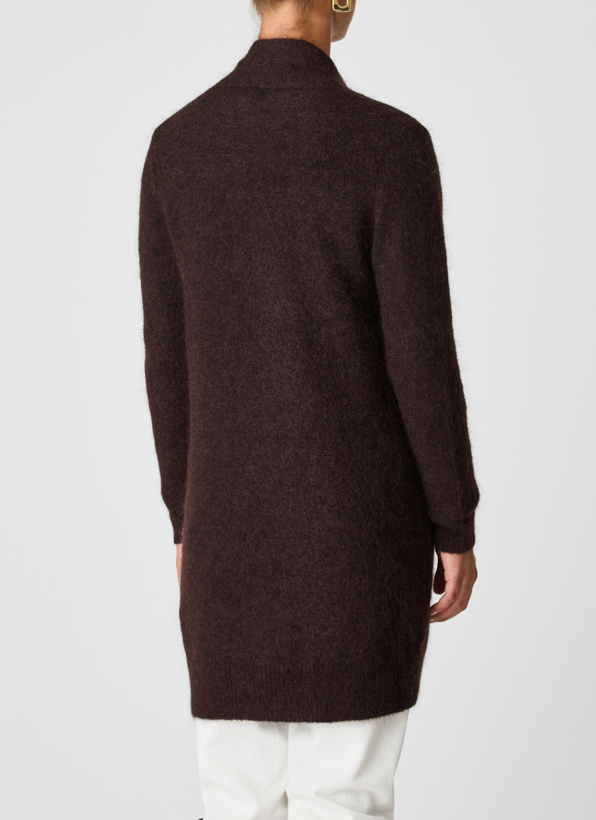 Strickjacke lang, Dark Espresso Rückansicht