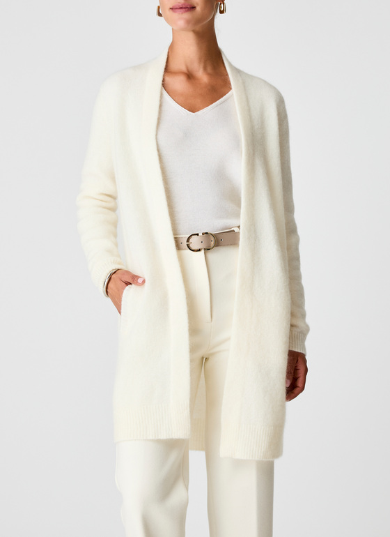 Strickjacke lang New White Frontansicht