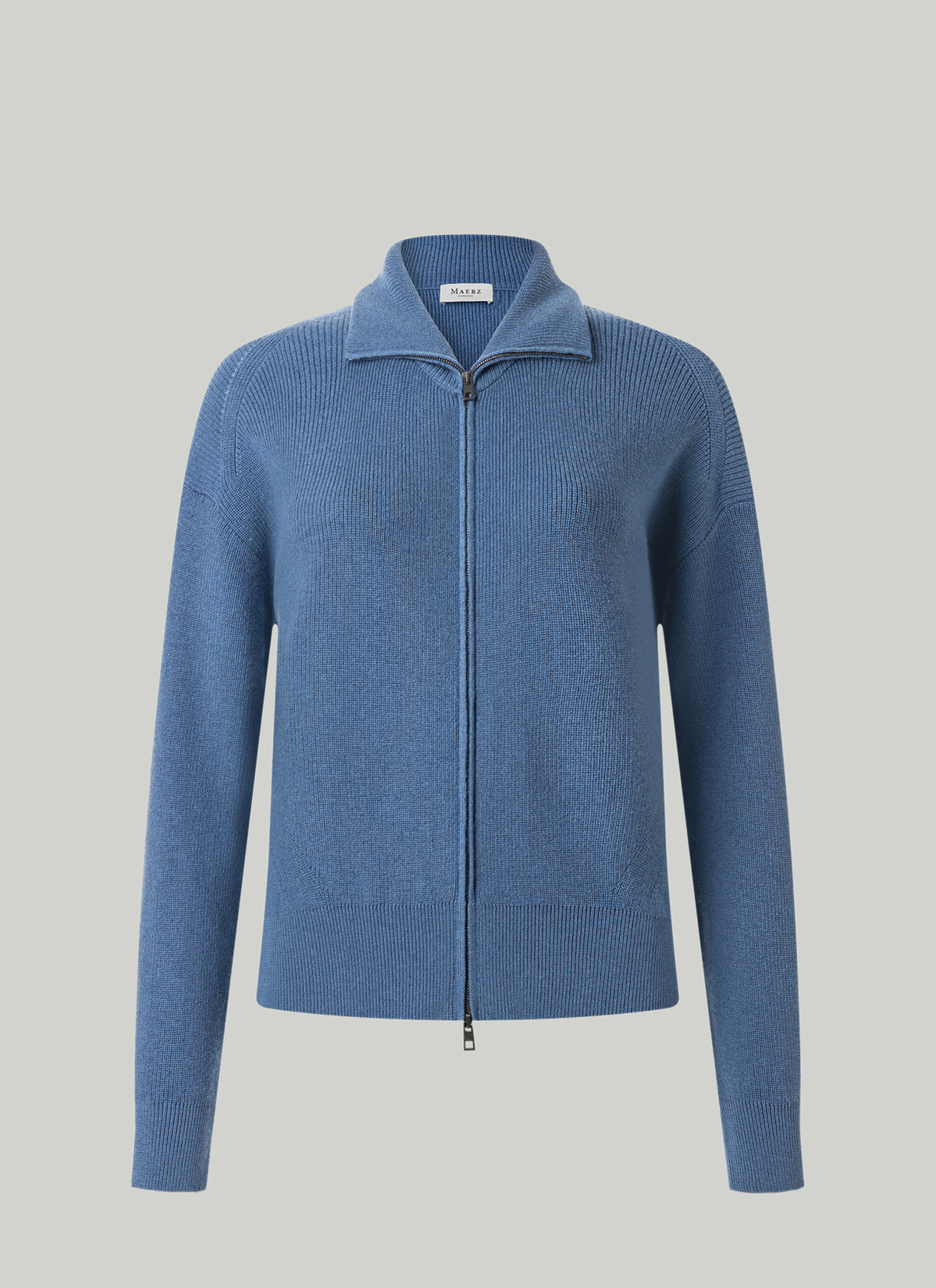 Strickjacke Zip 1/1 Arm, Blue Horizon 