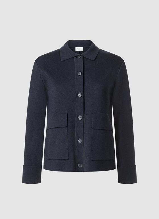Strickjacke 1/1 Arm Navy Frontansicht