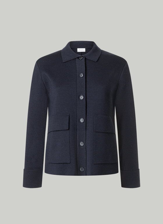 Strickjacke 1/1 Arm Navy Frontansicht