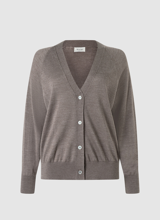 Strick Cardigan 1/1 Arm Hardwood Frontansicht