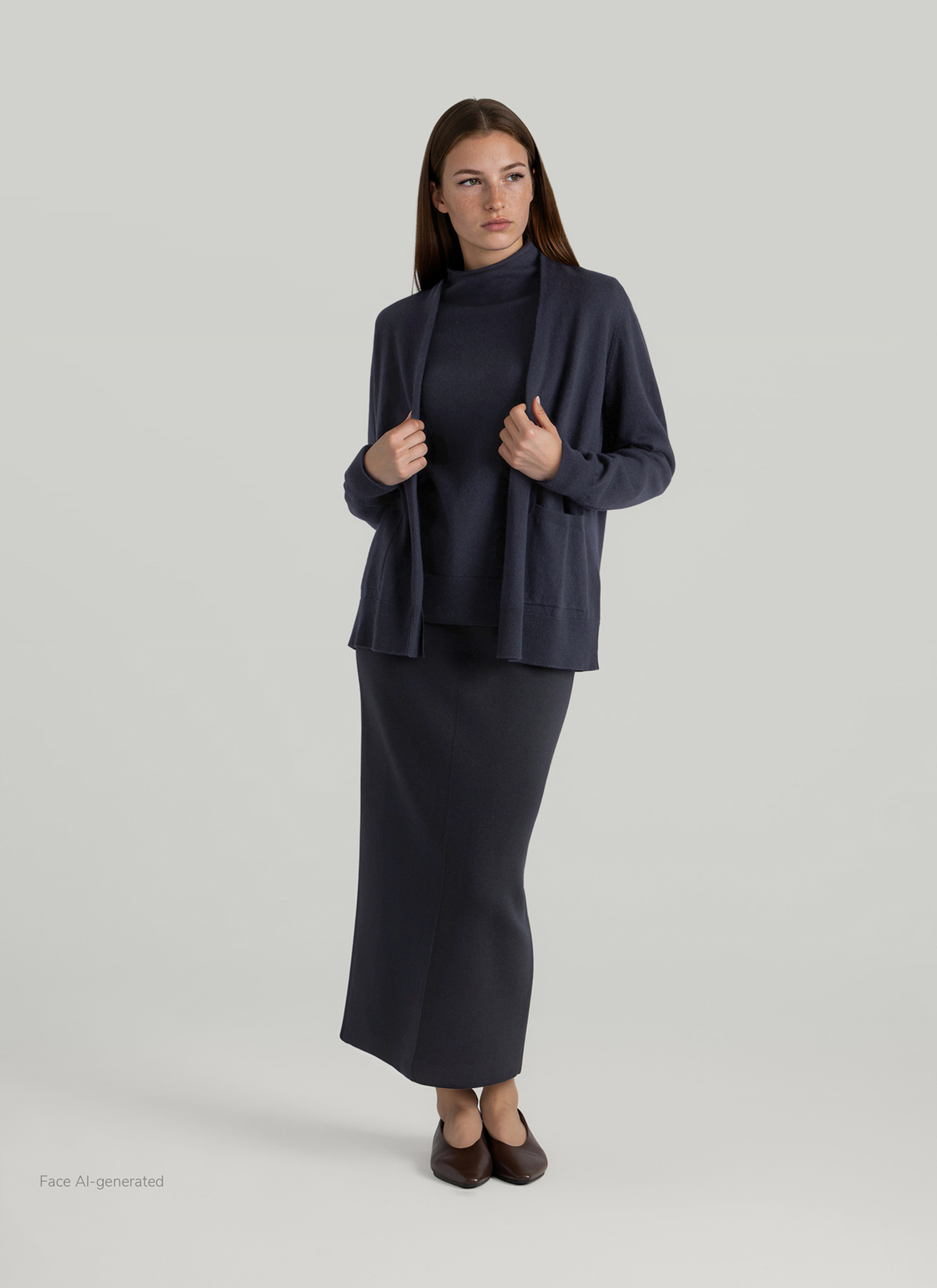 Strickjacke 1/1 Arm, Navy Detailansicht 2
