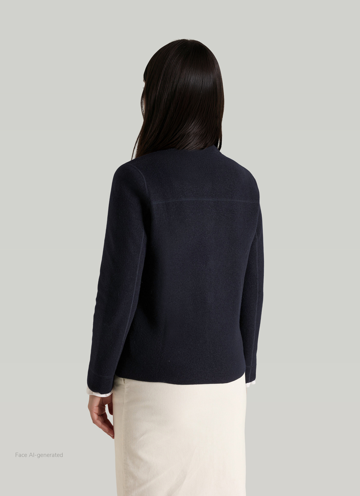 Strick Blazer, Navy Rückansicht