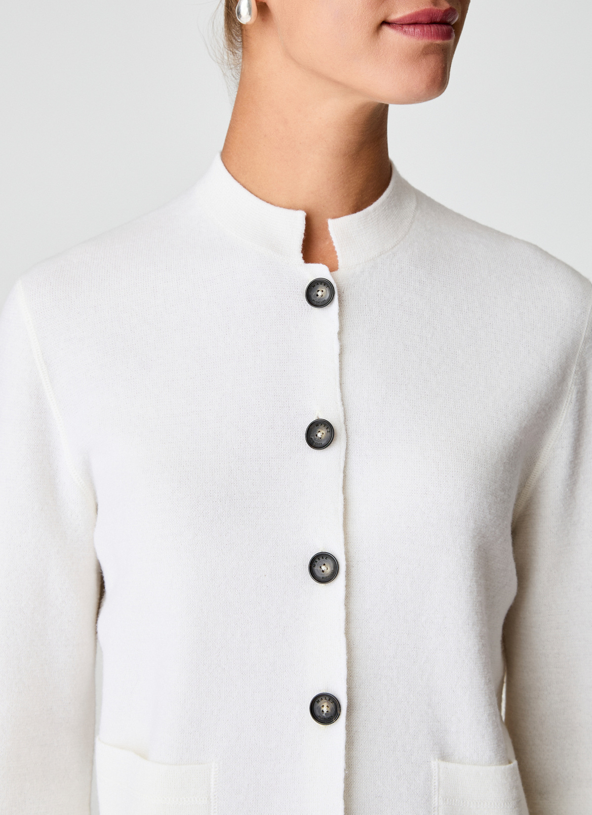 Strick Blazer, New White Detailansicht 2