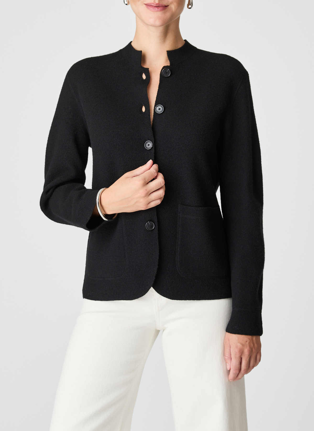 Strick Blazer, Black Frontansicht