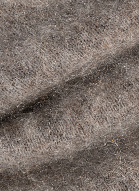 Strickjacke Knopf 1/1 Arm Taupe Grey Frontansicht