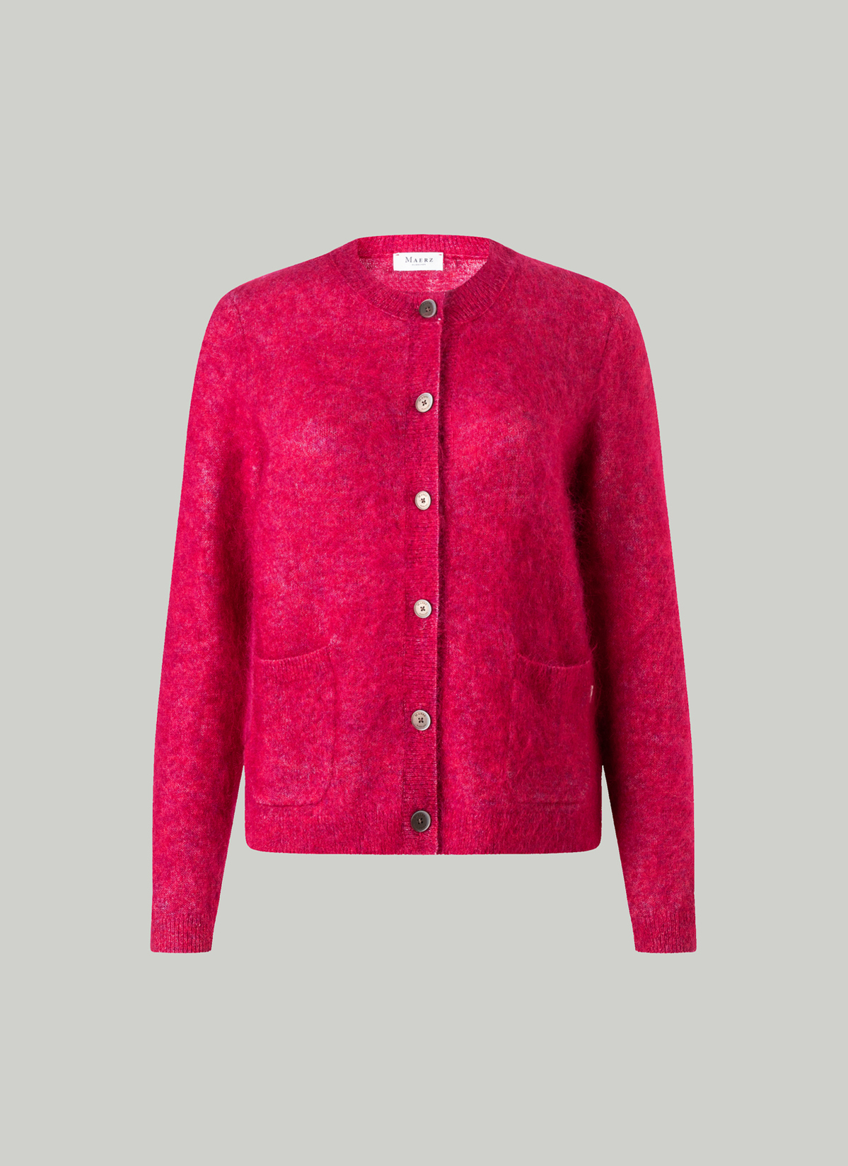 Strickjacke Knopf 1/1 Arm, Peony Red