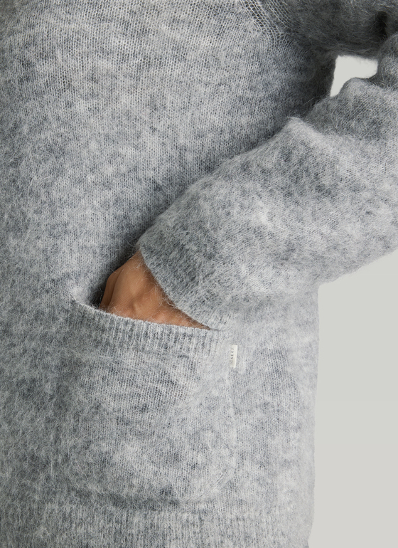 Strickjacke Knopf 1/1 Arm Autumn Mist Frontansicht