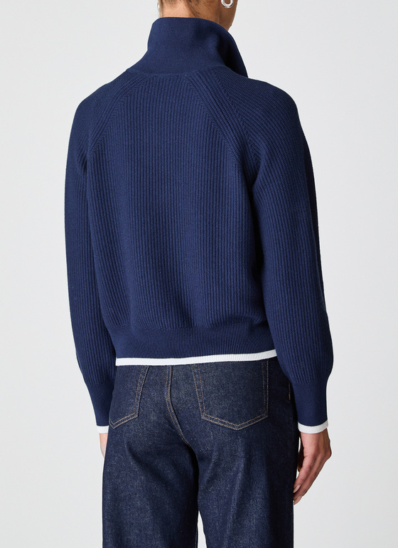 Strickjacke Zip 1/1 Arm Bright Night Frontansicht