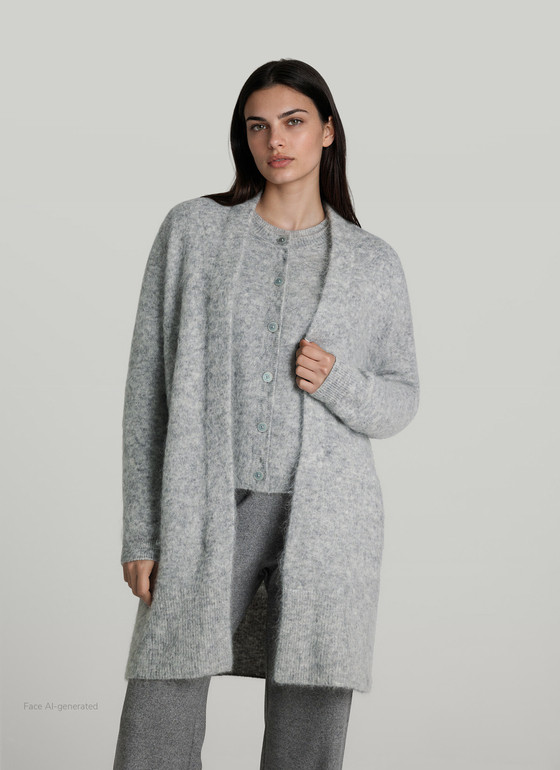 Strickjacke 1/1 Arm Autumn Mist Frontansicht