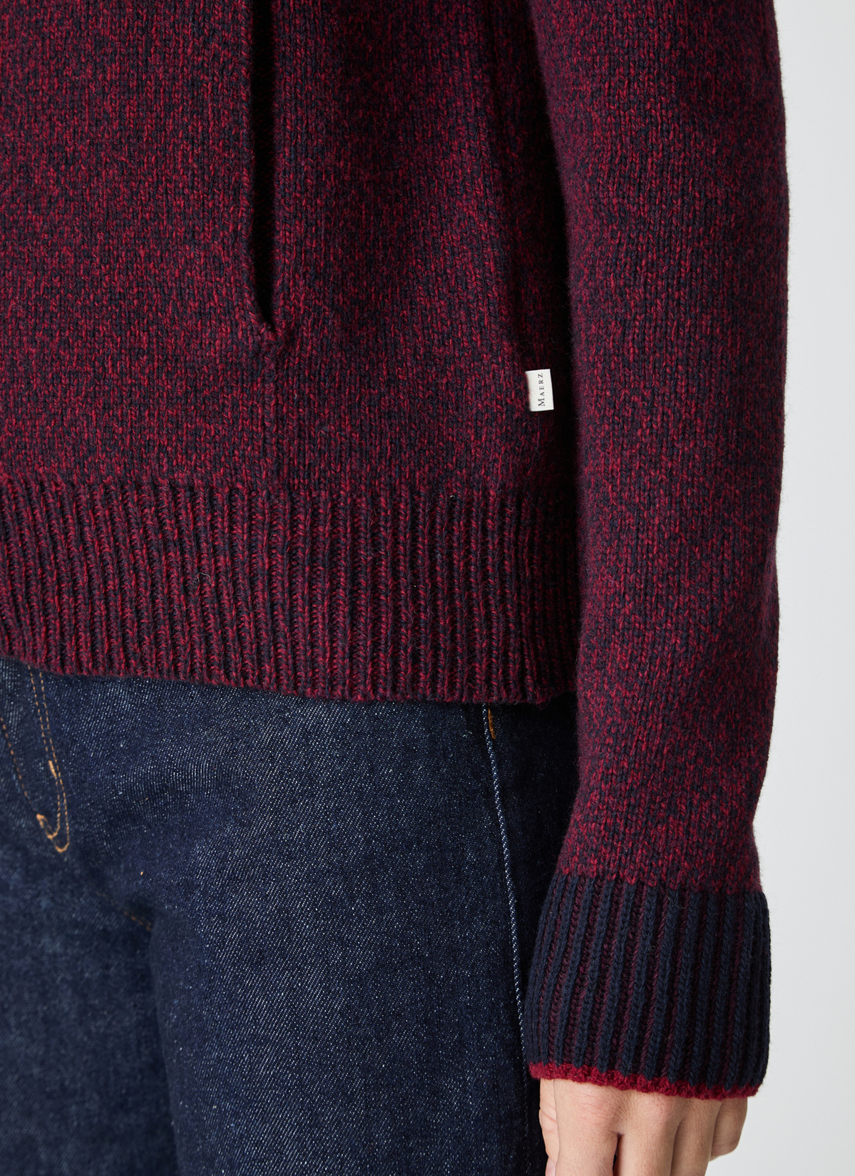 Strickjacke Zip 1/1 Arm, Oxid Red Detailansicht 2