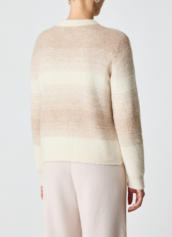 Strickjacke 1/1 Arm Sand Frontansicht