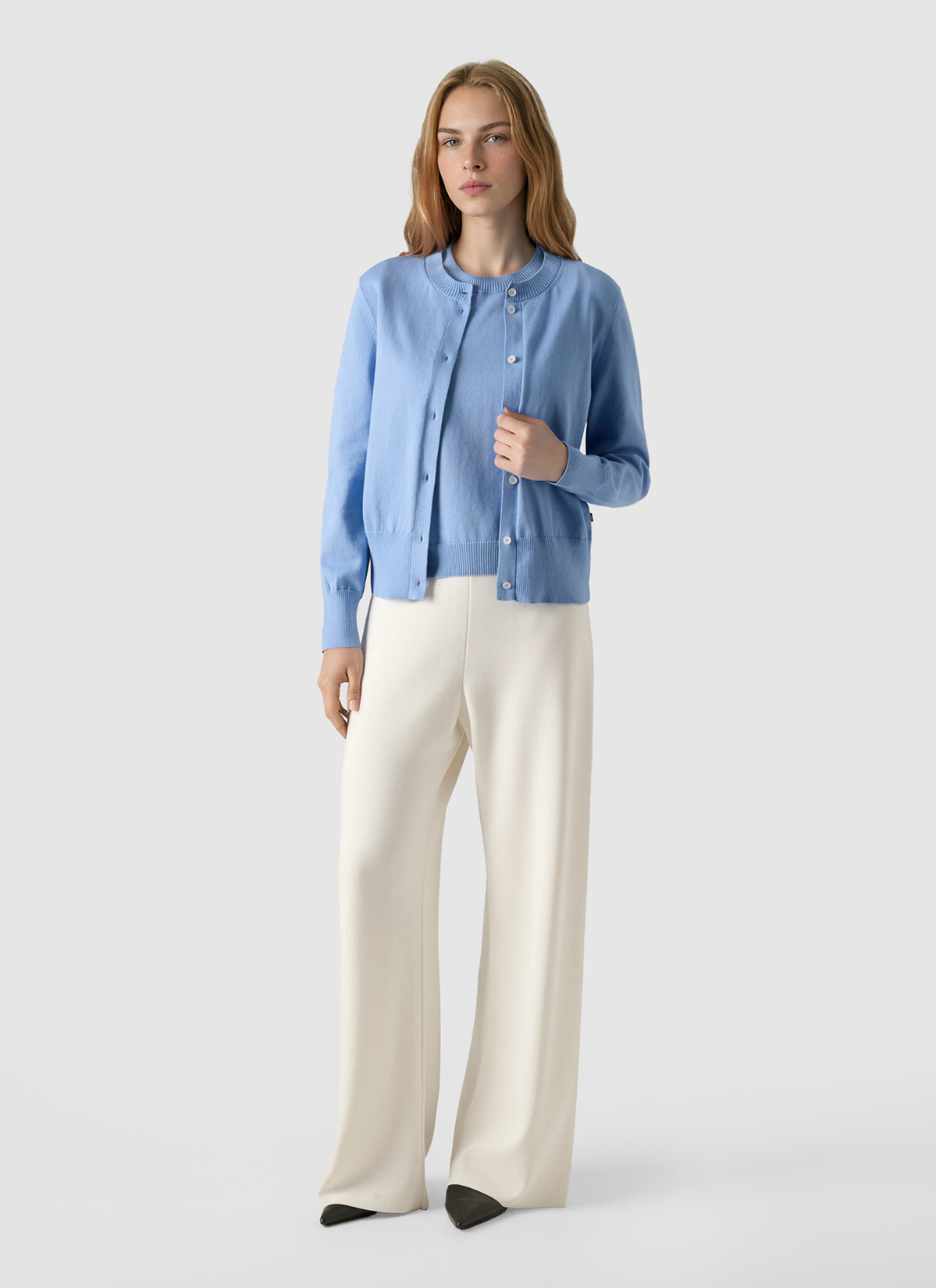 Strickjacke Schalkragen 1/1 Arm, Endless Sky Detailansicht 2