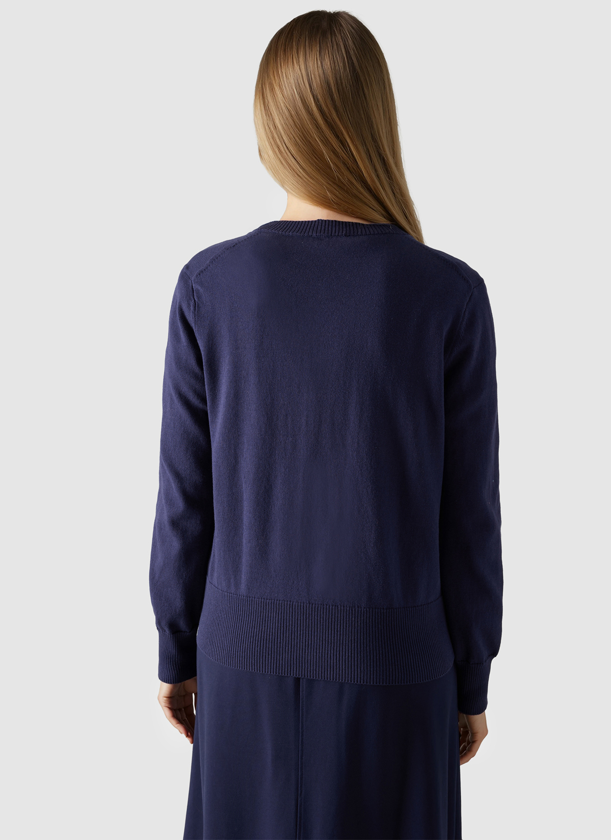 Strickjacke Schalkragen 1/1 Arm, Midnight Sail Rückansicht