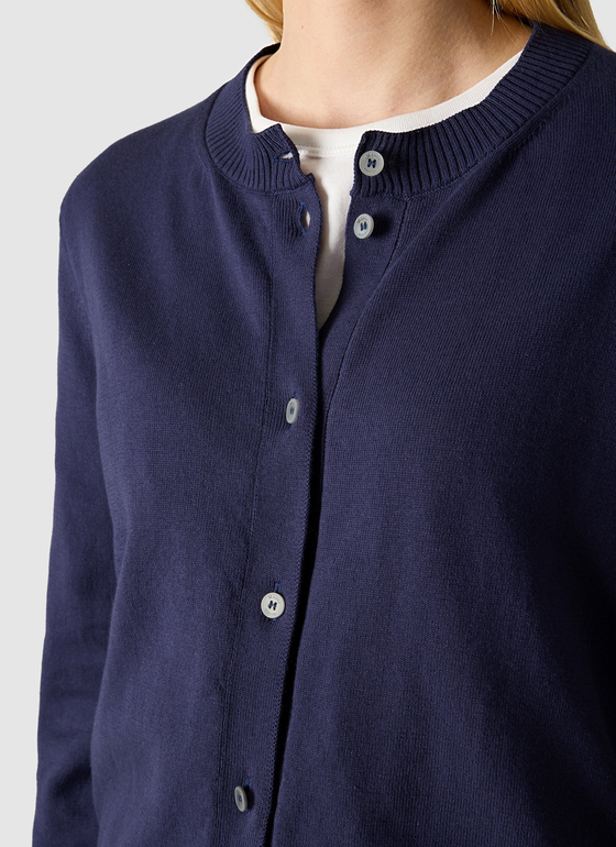 Strickjacke Schalkragen 1/1 Arm Midnight Sail Frontansicht