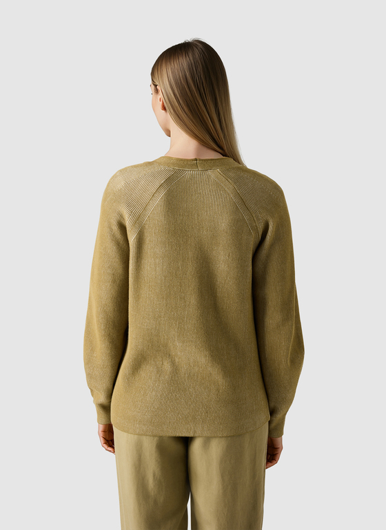 Strick Cardigan 1/1 Arm Dried Herb Frontansicht