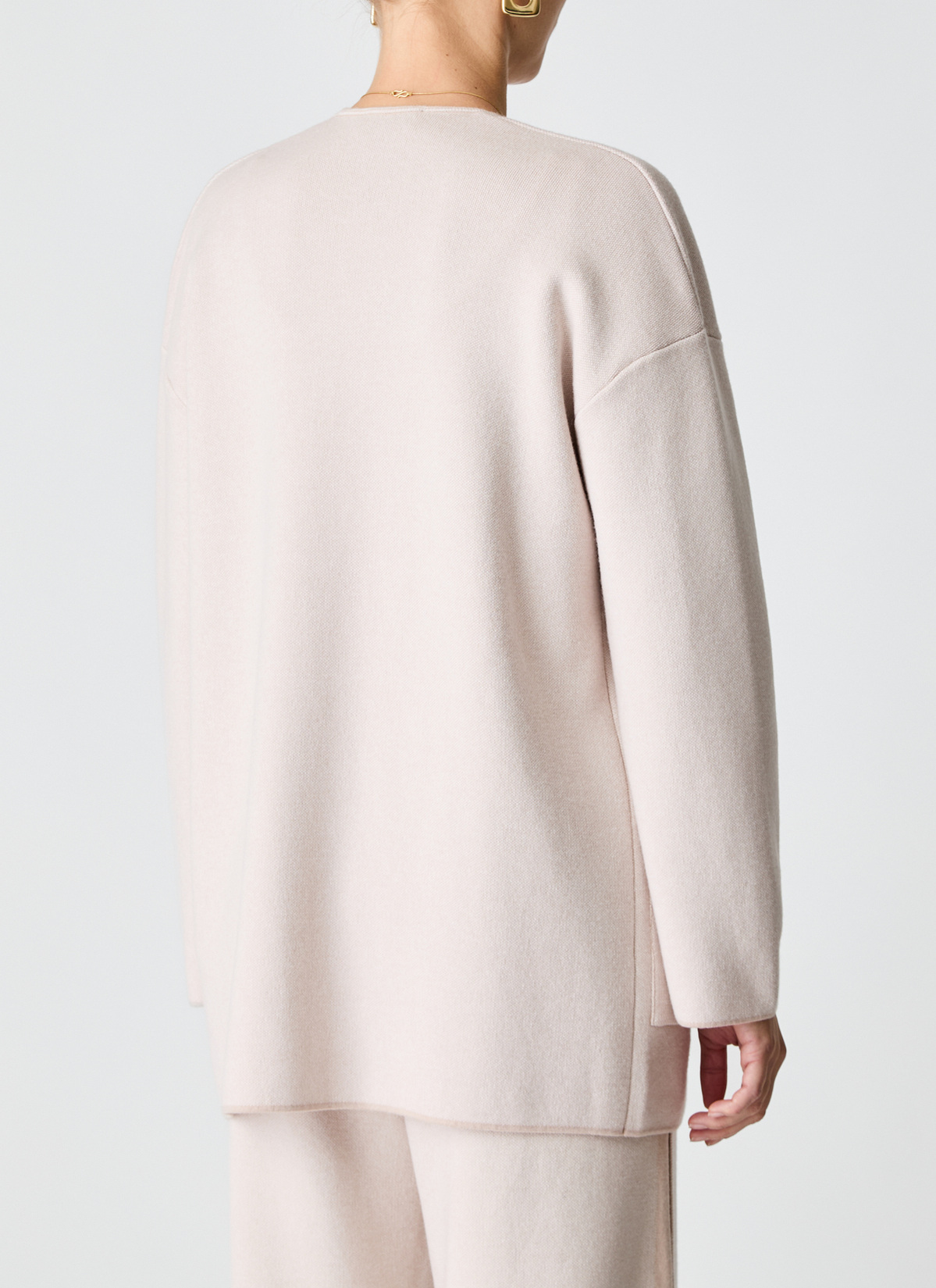 Strickjacke 1/1 Arm, Sand Rückansicht