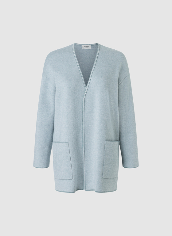 Strickjacke 1/1 Arm Lake Blue Frontansicht