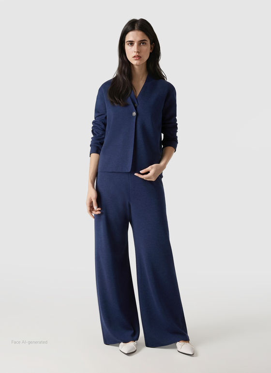 Strick Cardigan 1/1 Arm Midnight Sail Frontansicht