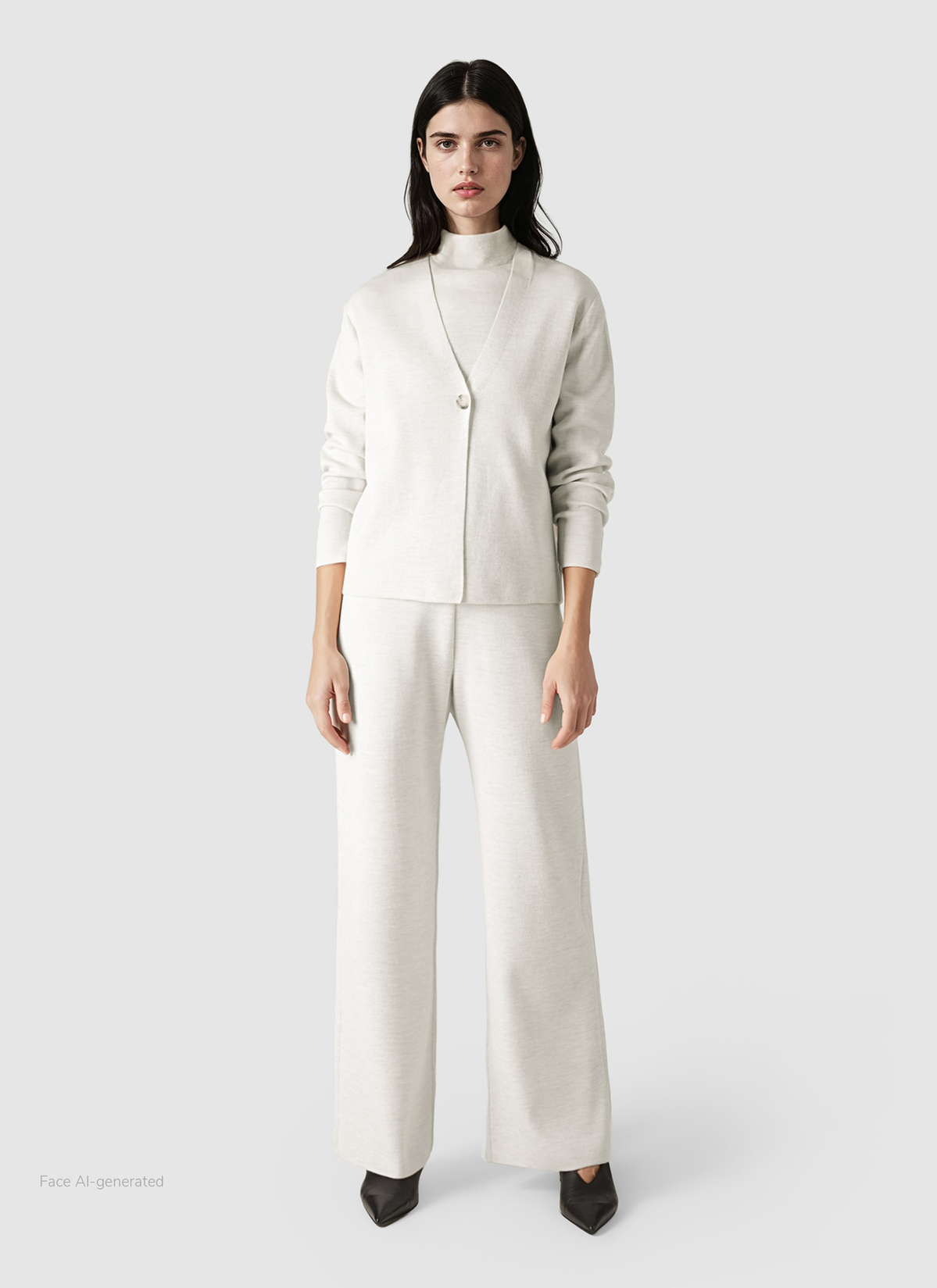 Strick Cardigan 1/1 Arm, Off White Detailansicht 2