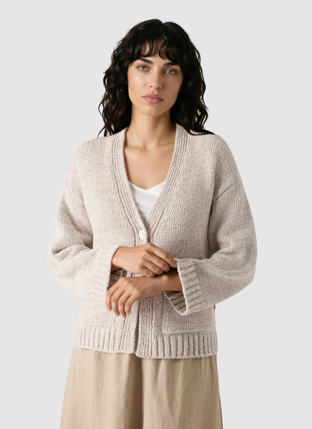 Strickjacke lang, French Oak Detailansicht 2