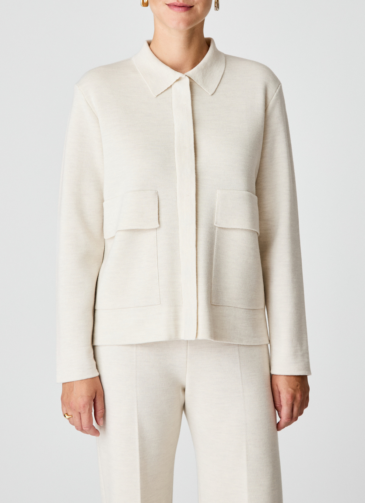 Strickjacke lang, Off White Rückansicht