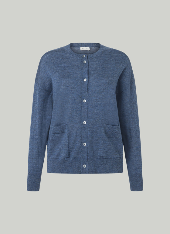 Strick Cardigan 1/1 Arm Nimes Blue Frontansicht