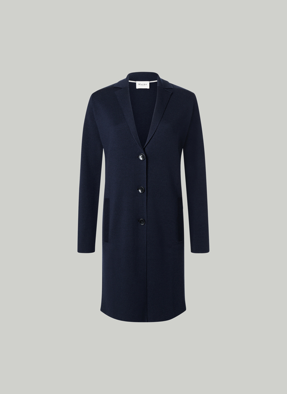 Strick Mantel Navy Frontansicht