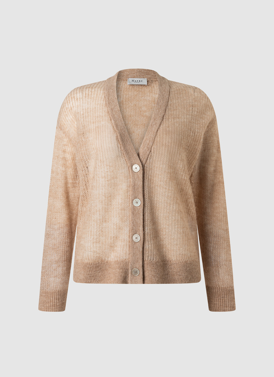 Strick Cardigan 1/1 Arm Sesame Frontansicht